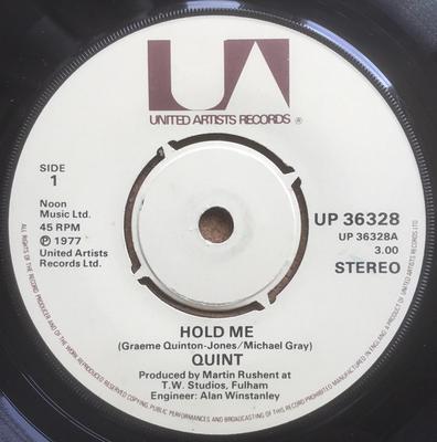 7-Zoll Schallplatte QUINT - Hold Me UP36328 United Artists  1977 UK Pop Gebraucht