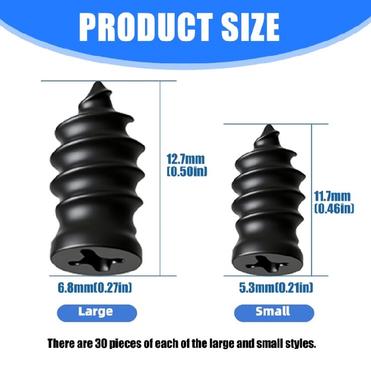 60pcs Reliable Tire Puncture Repair Plugs and Screwdriver Kit for Immediate Leak Stopping In Automotive Tires On Outdoor Adventures