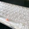 White Snowflakes Key Caps Imitation Carbon Fiber Side Printed PBT Transparent Keycap for Mechanical Keyboard 68 75 87 95 108