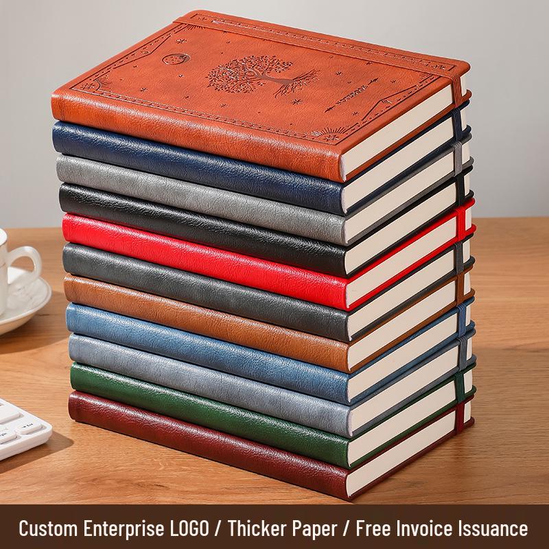 European Retro Student Diary with Custom Logo Embossed Leather Cover