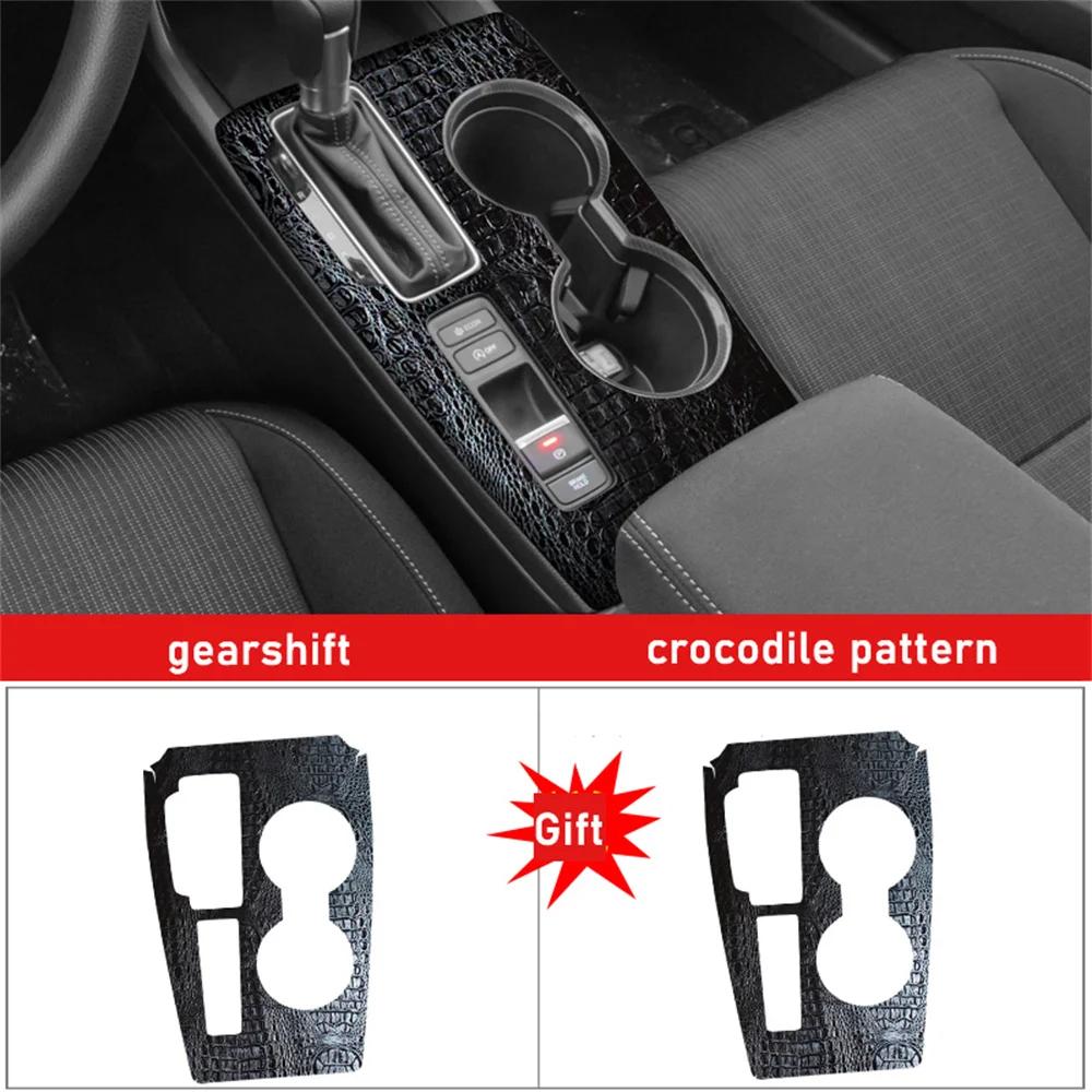 Car Interior Sticker Gear Box Protective Film For Honda Civic 11th Gen - Car Gear Panel Sticker Carbon Fiber Black