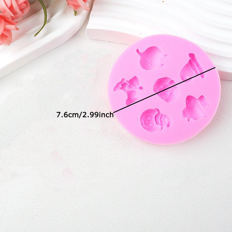 WTEMPO 4PCS 7.6*7.6*1.1CM Round Halloween Pumpkin Ghost Pattern Design Silicone Molds DIY Epoxy Resin Molds Halloween-themed Handicraft Making Molds