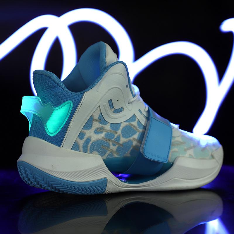 Basketball shoes men's summer breathable high-top shoes shock-absorbing luminous wear-resistant sneakers men's