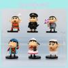 Cute Anime Crayon Shin-chan Pvc Action Figure Model Car Decoration 8.5cm