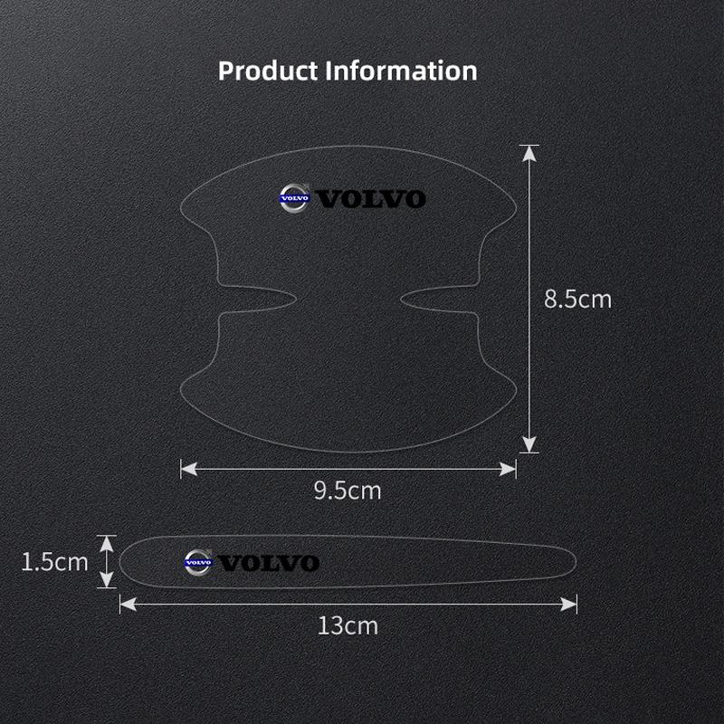 tbhgm5 8Pcs Car Door Handle Protector Stickers Decals For Volvo ES90 EC40 EX40 EM90 XC90 V90 V60 XC60 V40 S80 S60 S90 C40 XC40 V70 XC70