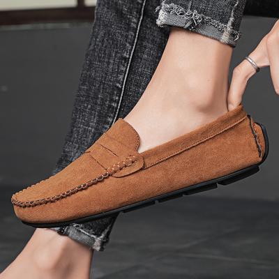 Scarpe casual da uomo in camoscio alla moda, traspiranti, comode, slip-on, scarpe da guida da uomo, marca di lusso, mocassini da uomo, scarpe comode da uomo, mocassini
