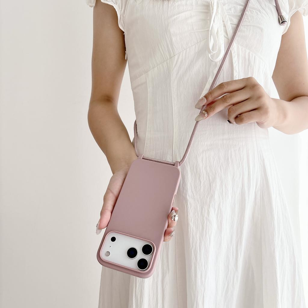Crossbody Lanyard Liquid Silicone Case For iPhone 17 Air 17 16 15 14 13 12 11 Pro Max X XR Max 7 8 Plus Samsung S25 S24 23 Ultra Plus