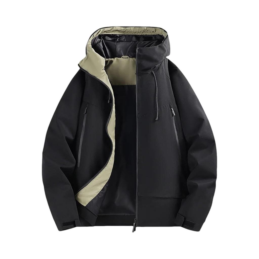 Men's Casual Sports Jacket Waterproof Lightweight Hooded  Hiking Golf Raincoats With  Pockets