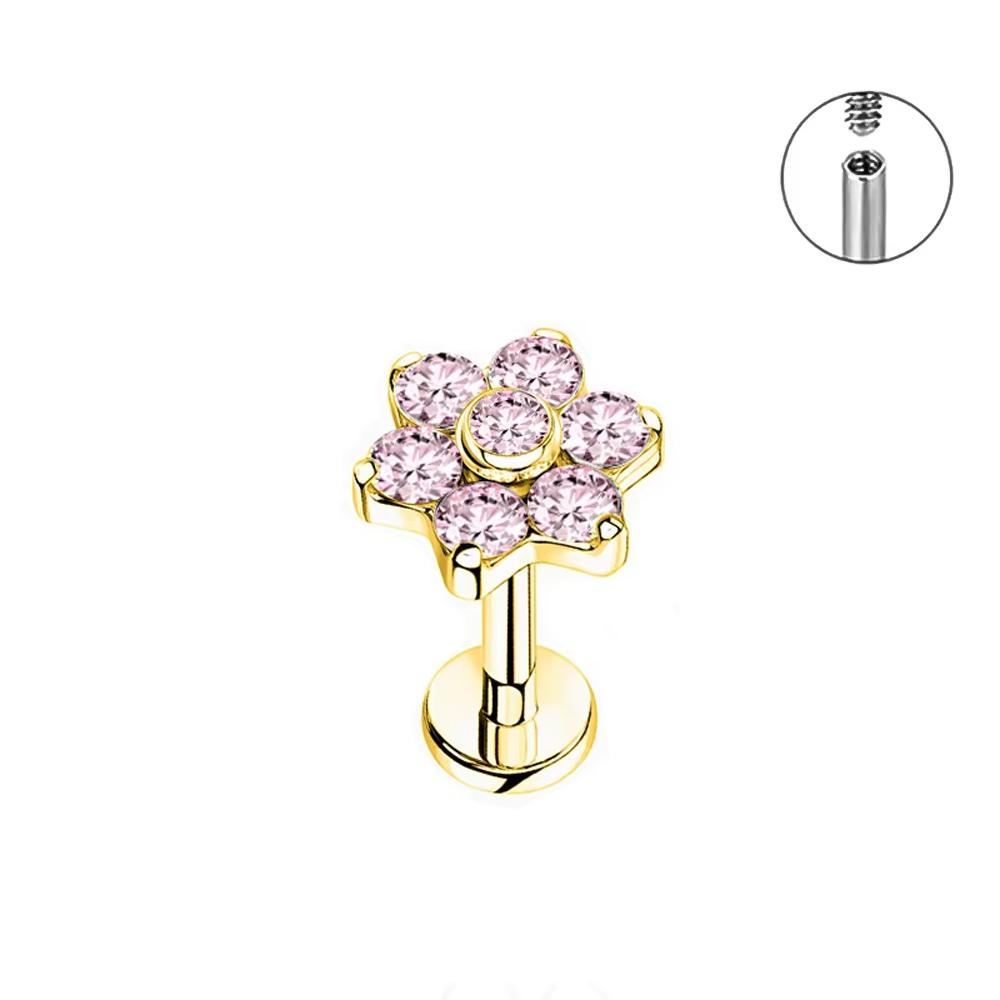 PUTITUP Official F136 High-Quality Titanium Alloy Zirconia Stud Earring Set Fashion Ear Cartilage Lip Stud Body Piercing Jewelry