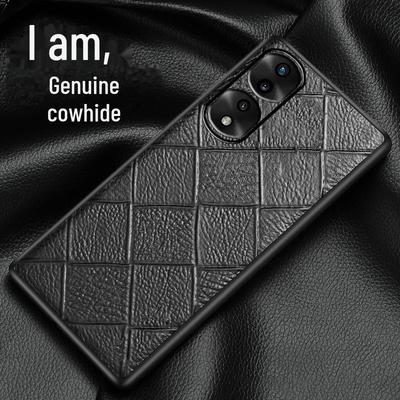 Honor 70 Schutzhülle aus echtem Leder mit Diamantmuster für 70 und 70 Pro