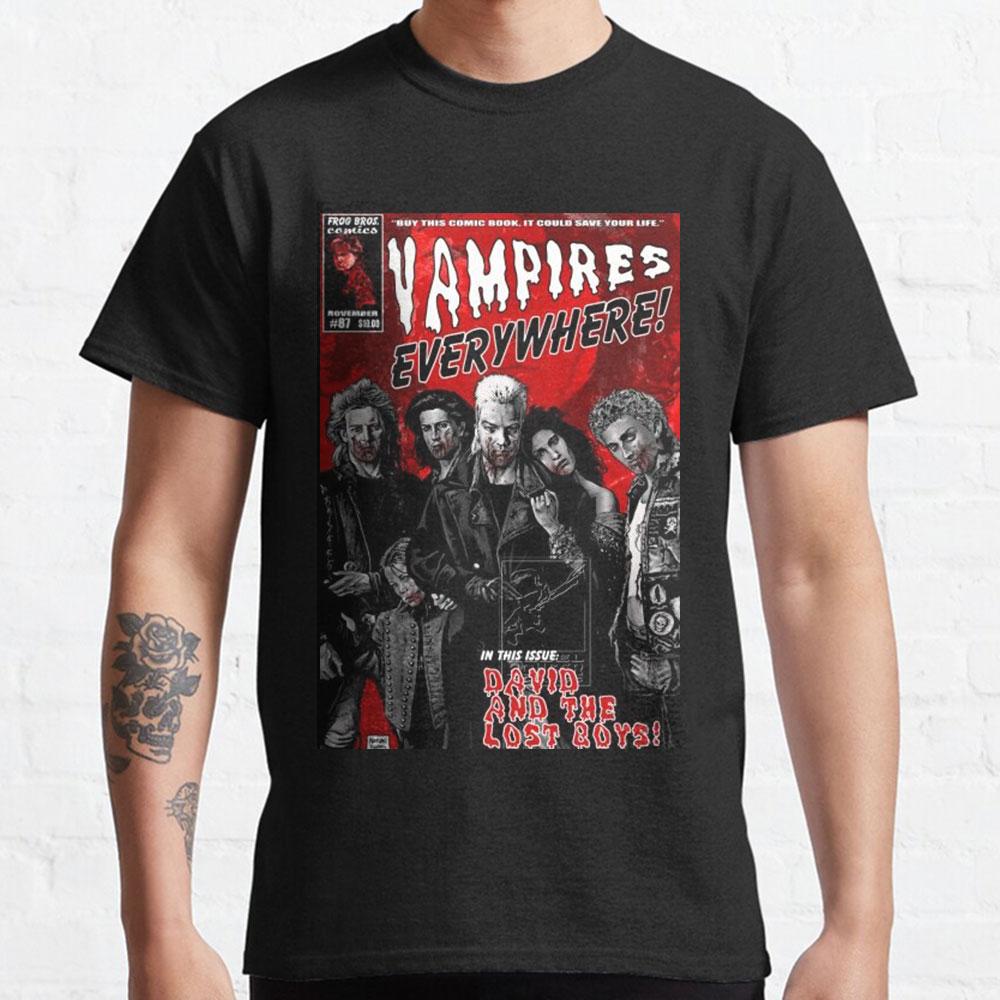Scary The Lost Boys David Vampire Graphic T Shirts Santa Carla Halloween Tops Horror Movie Printed Tee Large Size Mens Clothing