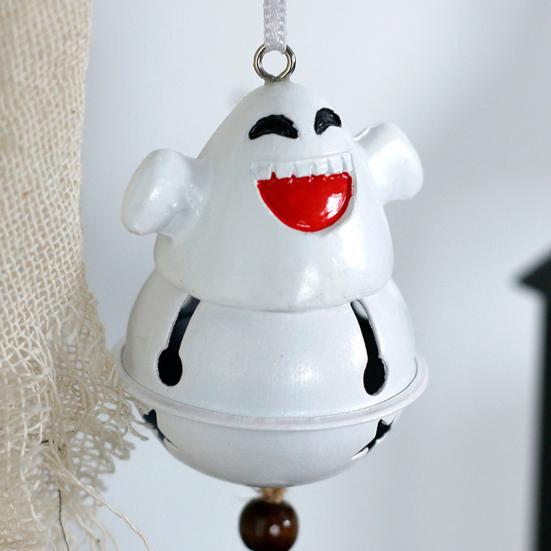 Ghost Bell Hanging Ornament Resin White Ghost Wind Chime Decoration for Halloween Home Garden Party Decor
