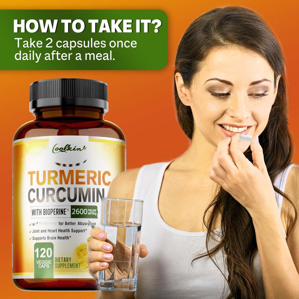 Kurkuma Curcumin 2600mg - Gelenkgesundheit, Linderung von Gelenkschmerzen und Entzündungen