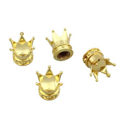 New Hot 4PCS Universal Crown Tyre Tire Wheel Stem Air Valve Cap Car Truck Motocycle Accessories  & Wholesale