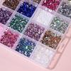 1Box 3D Colorful Round Nail Art Rhinestones Flatback Galss Diamond Gems Jewelry Nails Charms DIY Makeup Manicure Accessories &*1