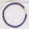 12Mm Natural Grape Royal Amethyst Necklace Clavicle Chain