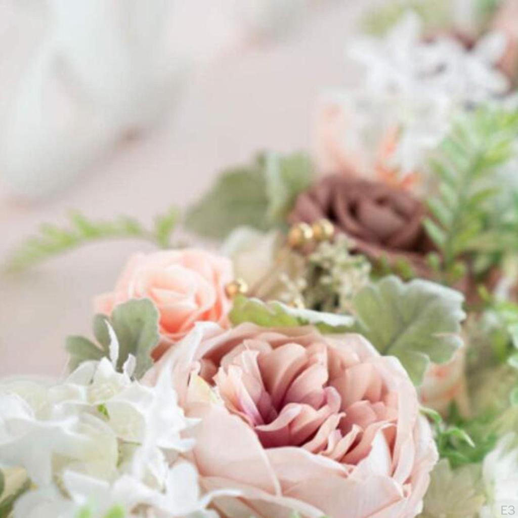 2 Pcs Artificial Floral Swag Centerpiece Wreath Hanging Garland Wedding Flowers for Garden Home