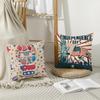 Independence Day Cushion Cover Breathable Linen Pillow Cover Skin-Friendly Home Decor Pillowcase With Hidden Zipper