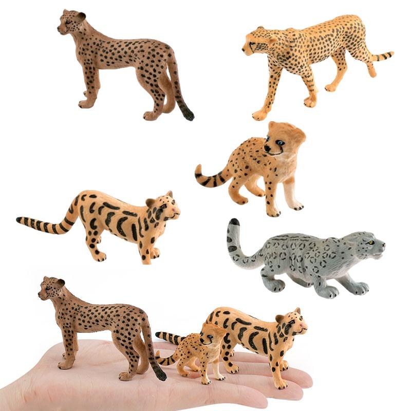 Realistic Leopard Model Toy Plastic Desktop Decoration 5-12.5cm Length 4-9.5cm Height