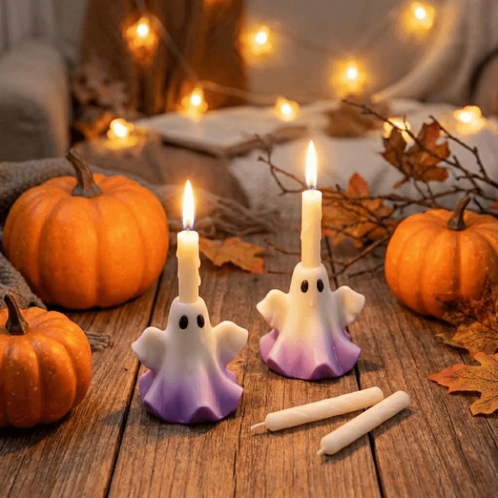 Handmade Ghost Shape Mold Cute Candle Holder Mold Ghost Candlestick Silicone Mold Home Decor