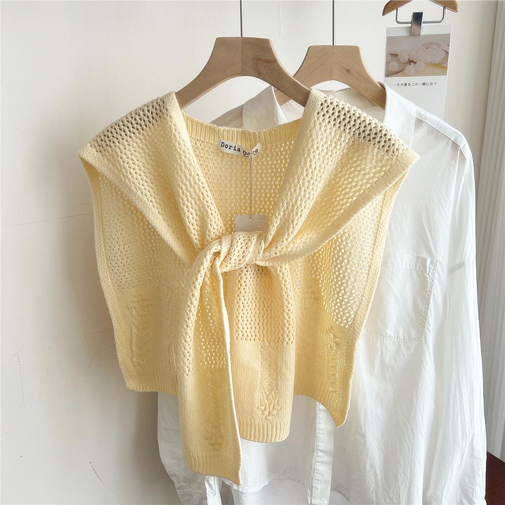 Neuer Schulterschal, Schal, Damen, falscher Kragen, Schulterschutz, Schal, klimatisiertes Zimmer, Leibchendekoration gepaart mit Nackenschutzknoten