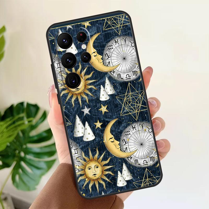 Sun Moon Aesthetic Soft Case For Samsung Galaxy S21 S22 S23 S24 S25 Ultra S9 S10 Plus S20 FE S24 FE Phone Cover