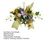Spring Summer Artificial Violet Wreath for Front Door Small Wall Hanging Wreath with Yellow Plaid Bow for Indoor Outdoor Wall Window Kitchen Cabinet