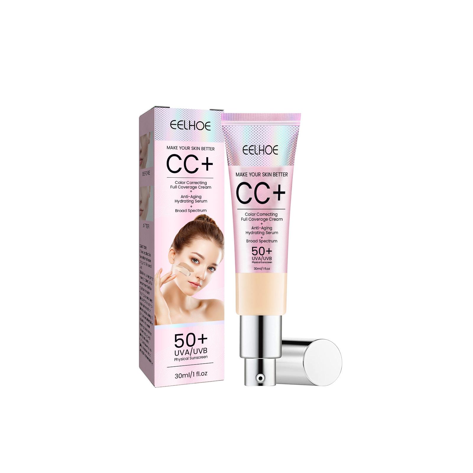 Natuurlijke Foundation CC Crème Waterdicht Verhelderend Hydraterende Foundation Concealer Olie-Controle Zonnebrandcrème SPF 50 Make-up Cosmetica