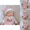 Silicone 12in Solid Pink Bear Simulated Toy Doll With Realistic Design For Kids Christmas Gift