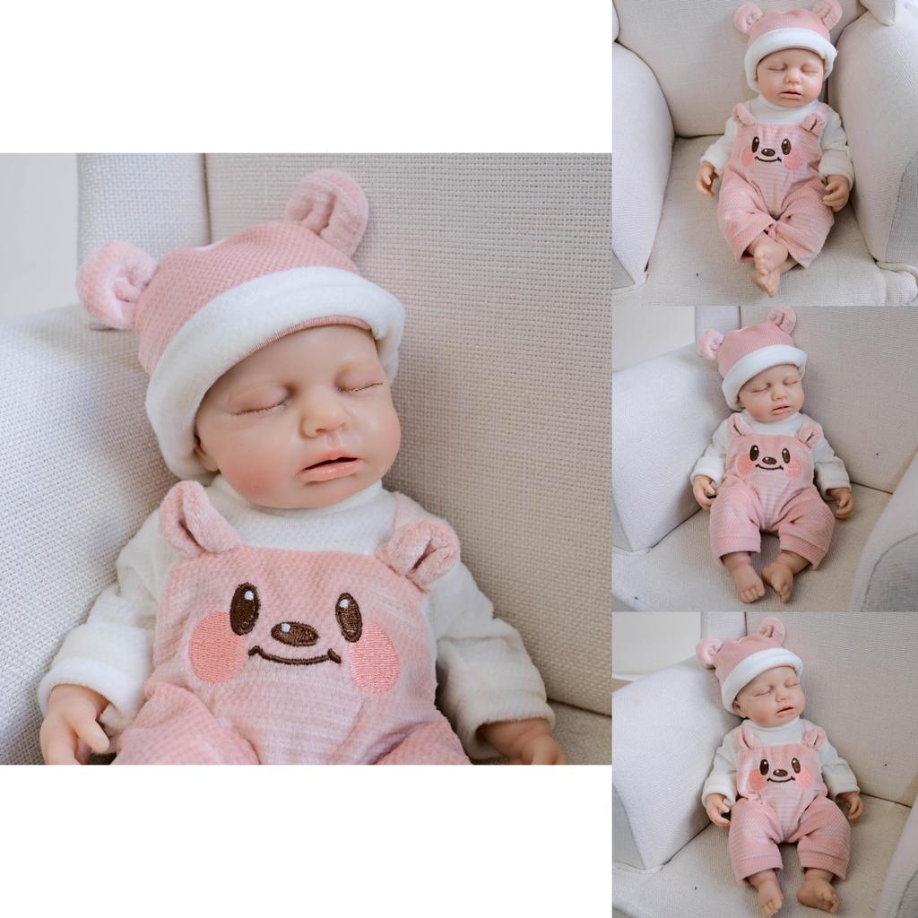 Silicone 12in Solid Pink Bear Simulated Toy Doll With Realistic Design For Kids Christmas Gift