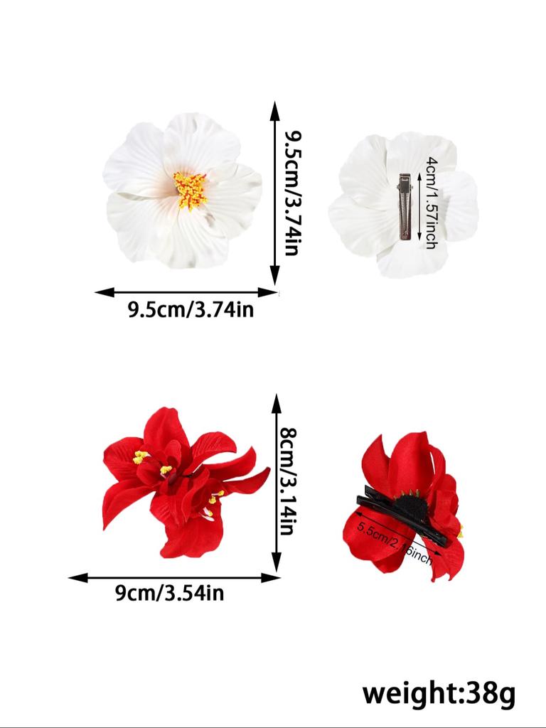 Pinzas para el pelo con diseño de flor artificial elegante, Pinza de pico de pato estilo Boho, Accesorios para el pelo para mujeres y niñas