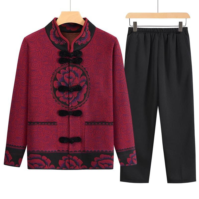 60-Year-Old Women's Tang Suit Jacket - Grandma's Longevity Birthday Cardigan
