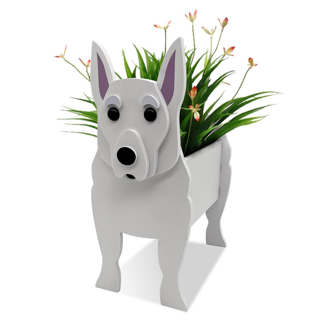 Garden Flower Pot Dog Planter Schnauzer Bulldog Poodle Corgi Yorkshire Garden Pots DIY PVC Flower Planter Garden Home Decor