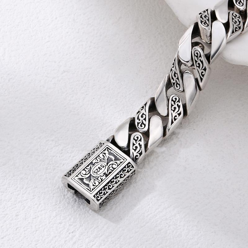 Vintage Tang Grass Cuban Chain Bracelet for Men – China Chic Retro Jewelry Trendy Hip Hop Unisex Fashion Accessory