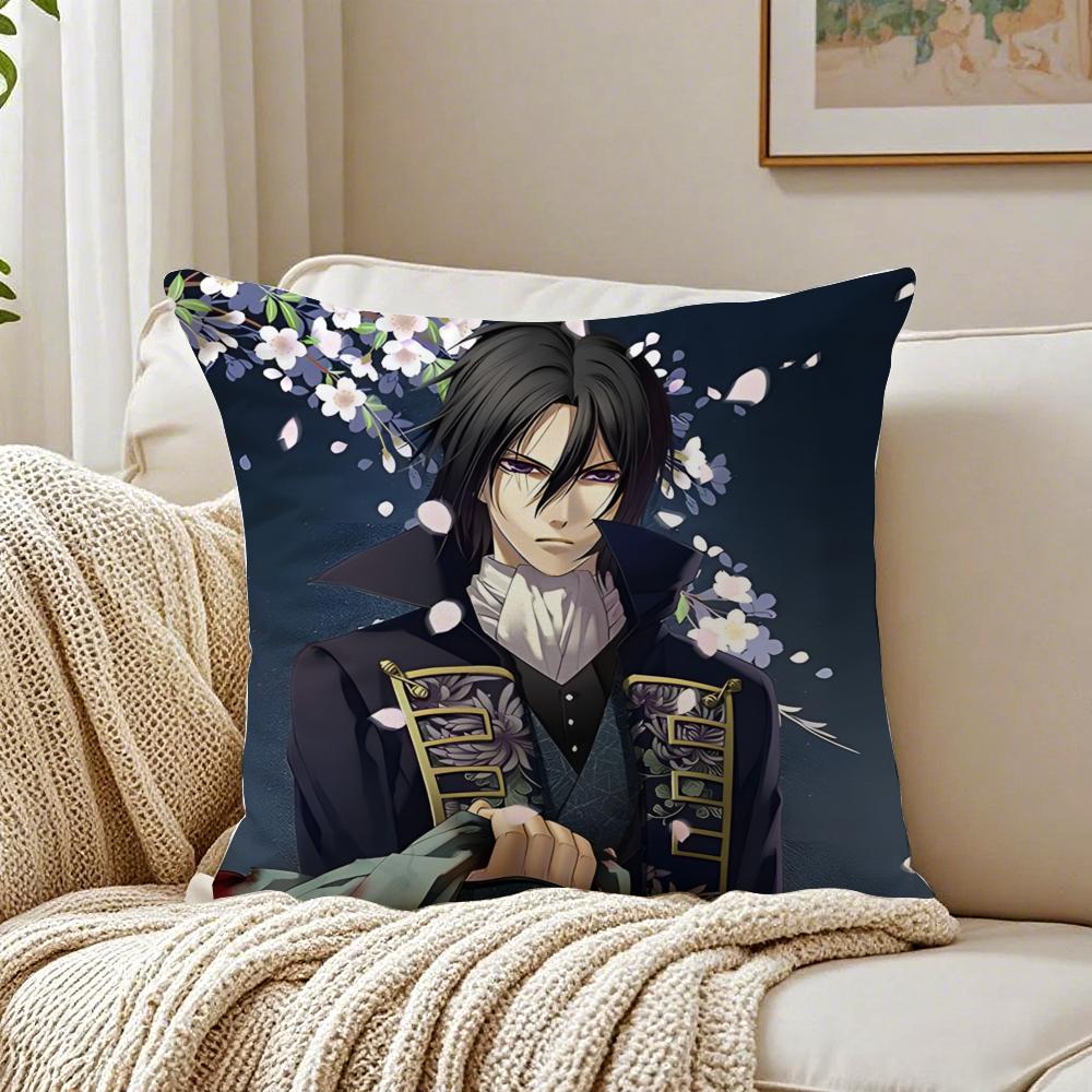 Romantic Japanese Game Anime HHakuoki Cushion Cover Pillowcase Antidustmite living Room Sofa Decor Cushion Room