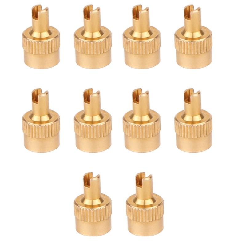 10Pcs Car Motorcycle Tire Valves Caps Tire Valves Stem Caps Copper Slotted Head Stem Cover Road Bike Part Enduring