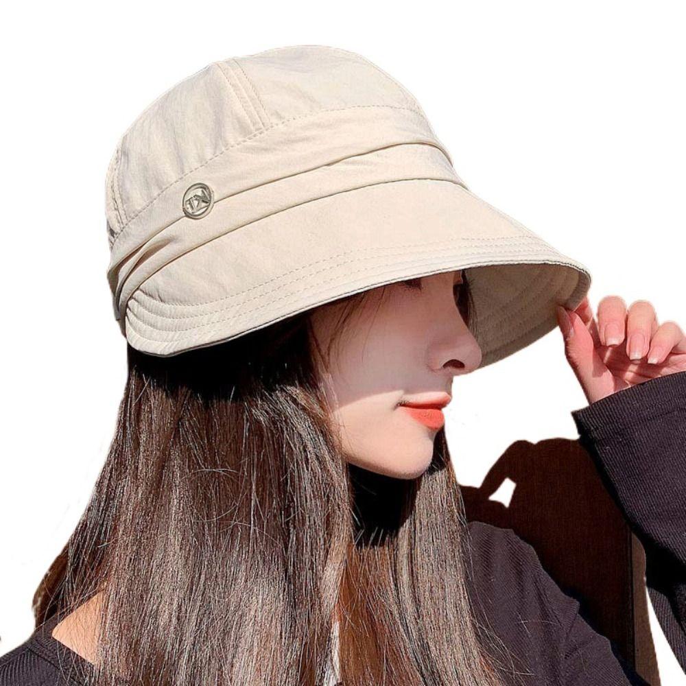 Adjustable Baseball Caps Big Brim Visor Cap Simple Sunshade Hat Women Men