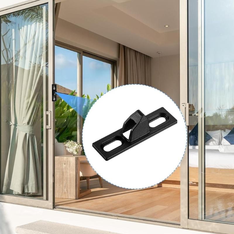 2 Stück Robuste Zinklegierung Schiebetürriegel Set Praktisches Zubehör für Badezimmer Balkone Fenster Schwarze Türbeschläge