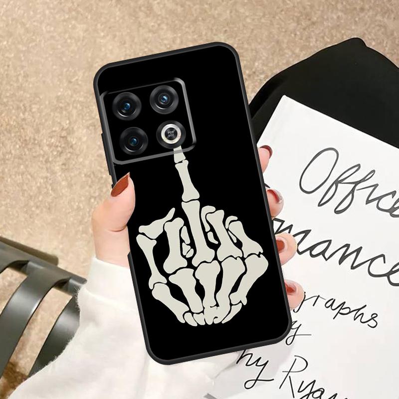 Skeleton Middle Finger Case For OnePlus 15 R 12 12R 13T 13 13R 11 10 Pro 10T 8T Nord 5 CE 2 3 4 Lite N20 N30 Cover
