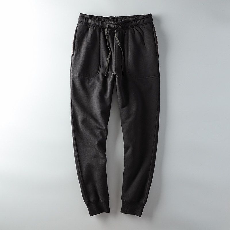 Men s Winter Lambskin Thickened Export Original Pants Black 3L