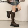Winter Thick Sole Woman Short Plush High Boot Fashion Butterfly-knot Back Zippers Shoes Women's Slim Knight Long Booties