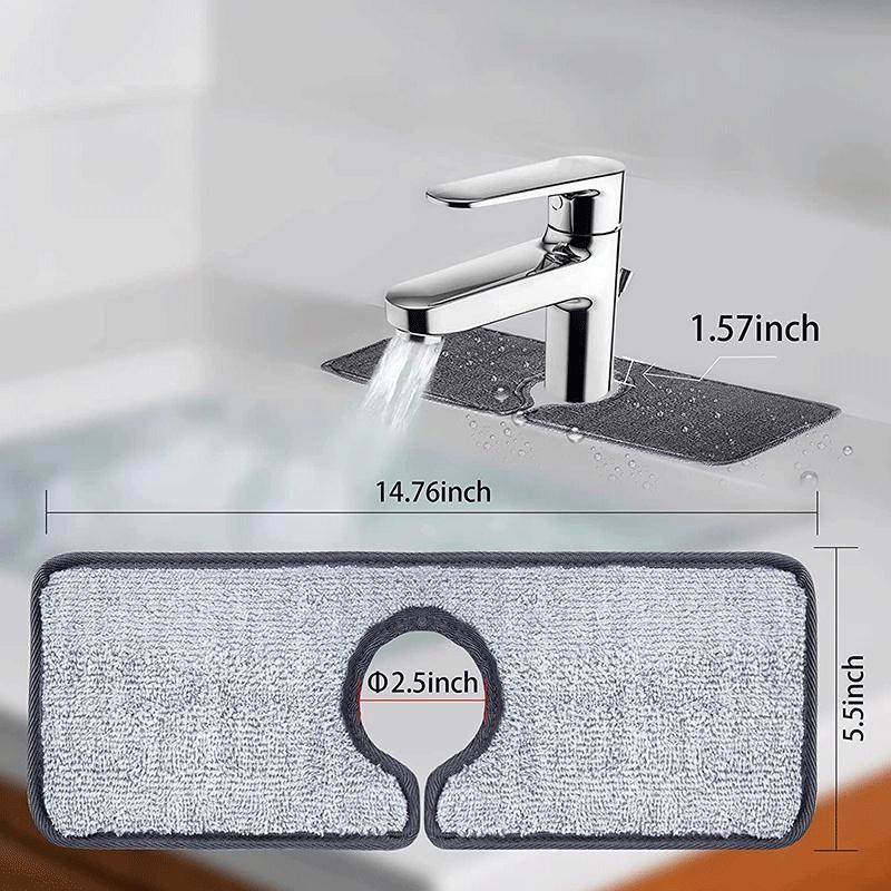 1Pc Kitchen Faucet Absorbent Mat Sink Splash Guard Microfiber Faucet Splash Catcher Countertop Protector for Kitchen Bathroom LS