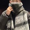 Soft Plaid Mufflers Thick Tassel Shawls Fringed Stoles Winter Scarves  Women / Men