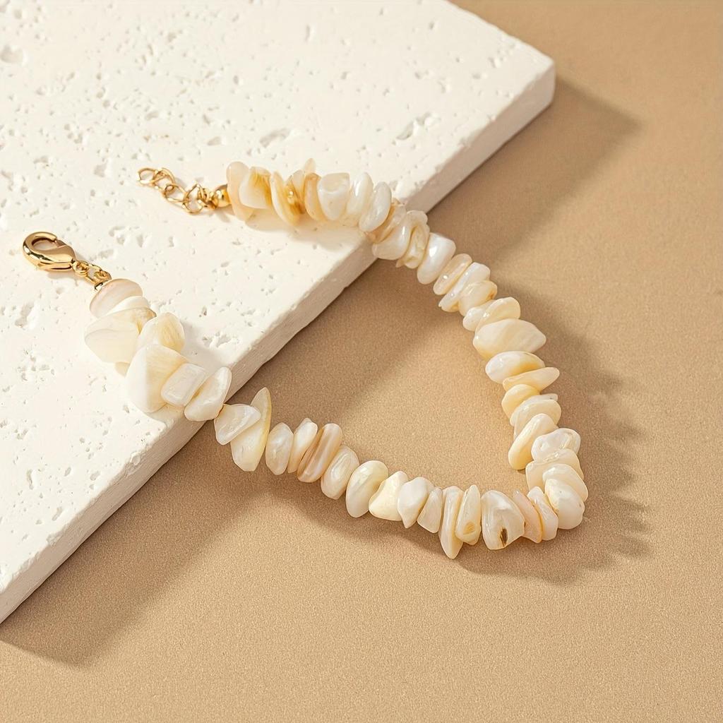 Exclusive Handmade Colorful Seashell Stone Bracelet