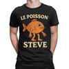 Fisch Le Poisson Steve Meme Herren T-Shirts Vintage T-Shirt Kurzarm Rundhals T-Shirt 100% Baumwolle 4XL 5XL Kleidung