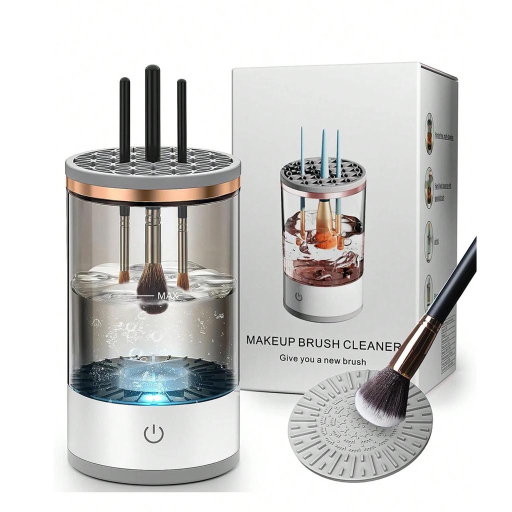 Stojan 3 v 1 pro automatické čištění a sušení štětců na make-up, elektrický čistič štětců na make-up s USB nabíjením, stojánek na kosmetické štětce