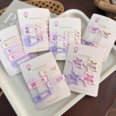 4pcs/lot BB Clips Heart Shaped Sweet Girls Cute Barrettes Hairpins Women Fashion Hair Accessories Headwear Hair Clips Hairgrips