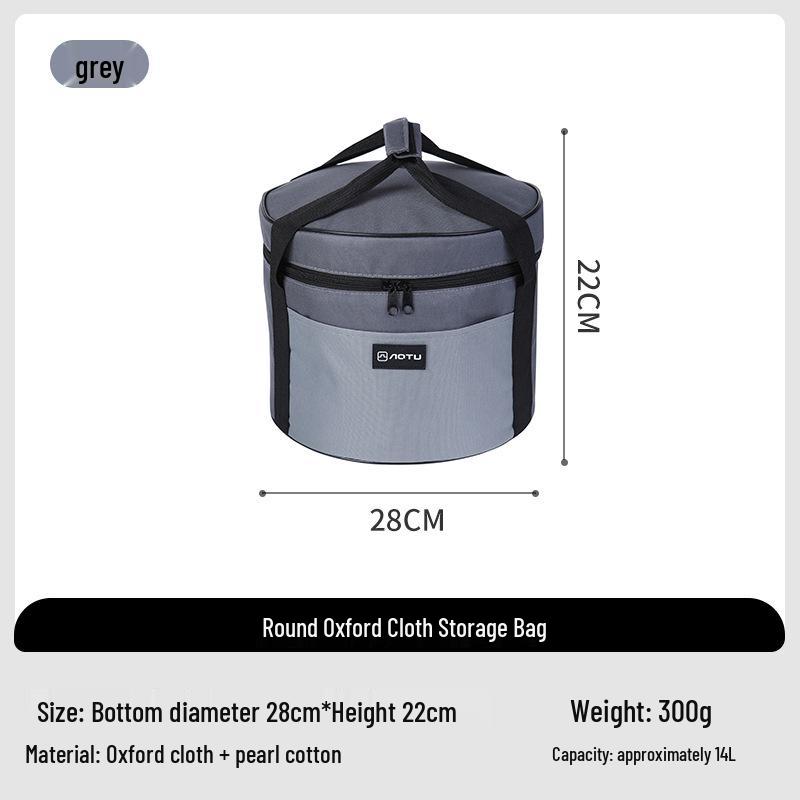 Large Outdoor Cookware & Tableware Set with Anti-Collision Gas Canister Storage and Insulated Picnic Handbag