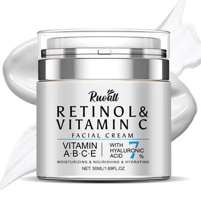 Retinol Kollagen Tiegel Retinol VC Gesichtscreme 50ml Glatte Zarte Strahlende und Durchscheinende Schnelle Aufnahme der Haut Retinol Anti-Aging Serum