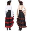 Game Themed Pirate Queen Costume With Ruffled Long Dress For Cosplay Enthusiasts